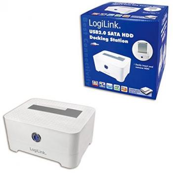 LogiLink HD Dock 2.5/3.5, USB2, SATA, Bianco