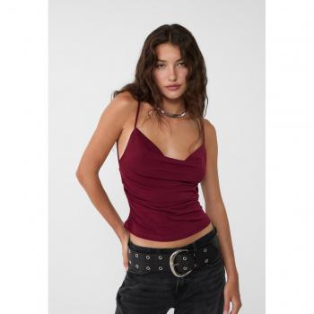 Stradivarius Top corto Viola M Stampa