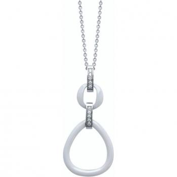 Collare Acero Sissi Cera Bianca Argentata 48x22mm