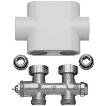 Kermi Ventilhahnblock Durchgang, weiß ZV00400001