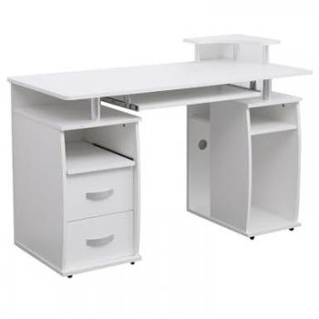 Apollo 2 Drawer Storage Computer Desk - White