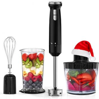 Stabmixer, homgeek 600W 4-in-1 Pürierstab mit 800ml Becherglas