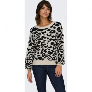 ONLLIMA LIFE LS JQ O-NECK KNT Damen-Rundhalspullover mit Jaquard-Strickmuster