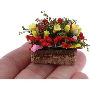 1pc Multicolor Miniature Bonsai Flower Bush for Dollhouse