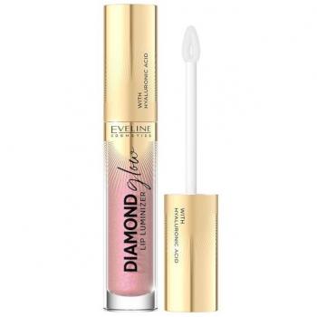 Eveline Diamond Glow Shimmering Lip Gloss Hyaluronic Acid Shade 08 Honey Glam 4.5 ml