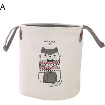 Foldable Elephant and Cat Print Storage Organizer