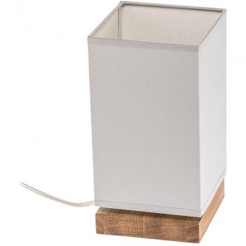 BRITOP Angular Grey Oak Canvas Table Lamp