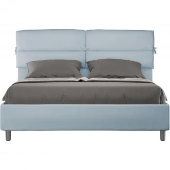 Cama Nandy Dual Elevable 160x200 – Microfibra Azul Claro con Contenedores Dobles