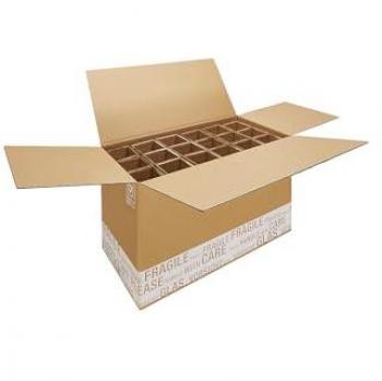 Ratioform Flaschenkarton Post/DHL, mit Kartoneinlage, VE 10 Stk, Innenmaße 640 x 305 x 383 mm, für 18 Flaschen, ab 10 VE
