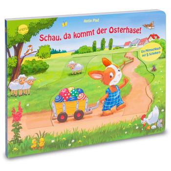 Bärbel Müller Schau, Da Kommt Der Osterhase!: Ein Mitmachbuch Für Die Osterzeit Mit 5 Schiebern Für Kinder Ab 2 Jahren