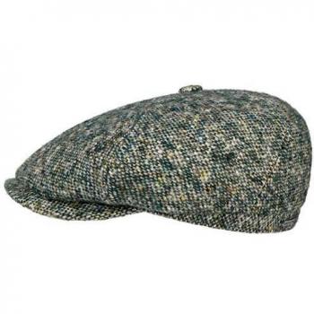 Brooklin Green Flatcap Herren – Europäisch gefertigt – Schurwollenschirm – Baumwollfutter – Sechsteilig – 59 cm