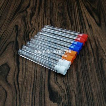 Clear Plastic Test Tubes with Colorful Push Caps - 10PCS
