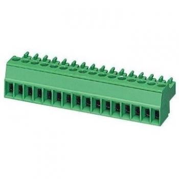 Conector PCB Phoenix Contact MC 1,5/4-ST-3,81, 4 vías, paso 3.81mm, 8A, montaje en ángulo recto, color Verde