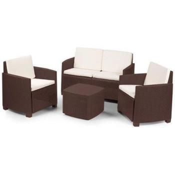 Giardino Etna Moka 4 Posti Salottino Rattan