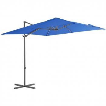 Sombrilla Día y Noche con Poste de Acero Azul Celeste 250x250