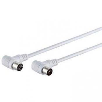 S/CONN maximum connectivity Antennenkabel, 100% geschirmt, Koax-Stecker Winkel auf Koax-Kupplung Winkel, BK-tauglich, > 80 dB, weiß, 7.5m (80087-32)
