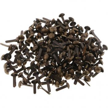 Mini Round Metal Brads - 200 Pack for Scrapbooking