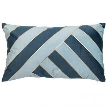 Cuscino decorativo Nelya in velluto blu 30x50 cm