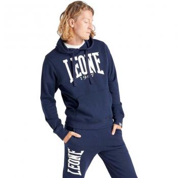 Leone 1947 Felpa con cappuccio Logo Apparel blu marino bianco S