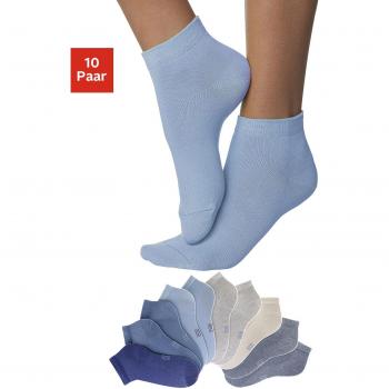 H.I.S Damen Kurzsocken, Jeansfarben, Hellblau, Grau, Weiß, Gr. 35-38