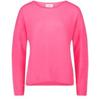 Pinker Cartoon Strickpullover mit Struktur