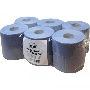 Scan 2 Ply Paper Towel Wiping Rolls - Pack of 6