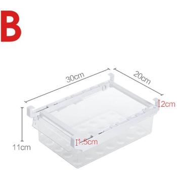 Pull-out Fridge Drawer Storage Box with Food Crisper Slots – Rectangular Plastic – Eggs, Veggies, Fruits