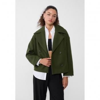 Cappotto corto doppio petto verde L Stradivarius
