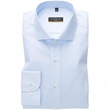 Langarm Slim Fit Hemd ETERNA hellblau Herren Größe 38
