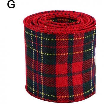 6m Buffalo Plaid Wired Edge Burlap Ribbon - Red Black White