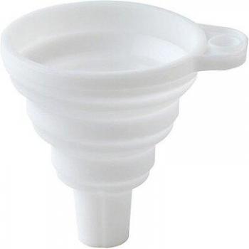 Embudo Retráctil de Silicona para Líquidos, Sub-mini, Blanco y Gris