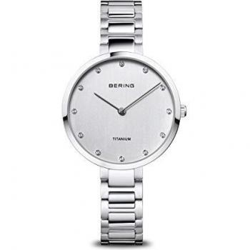 BERING Damen-Armbanduhr Titanium Collection analog Quarz mit Saphirglas und Titanband, Modellnummer: 11334-770