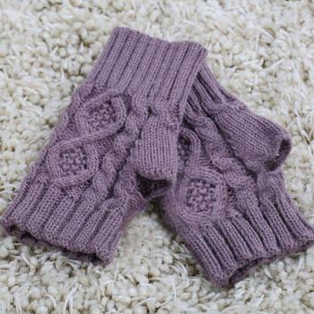 Guantes cálidos de lana sin dedos para mujer
