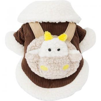 Thickened Warm Cartoon Cotton-Padded Corduroy Pet Clothes for Cats and Small Dogs