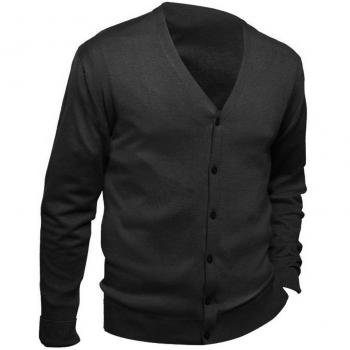 SOLS Mens Black and Gold V Neck Cardigan (3XL)