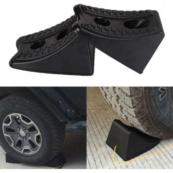 Heavy Duty Rubber Wheel Chocks - 2 Pack