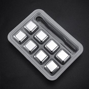 Juego de cubos de hielo cuadrados de acero