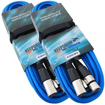 Keepdrum 10m XLR Mikrofonkabel Blau 2 Stück