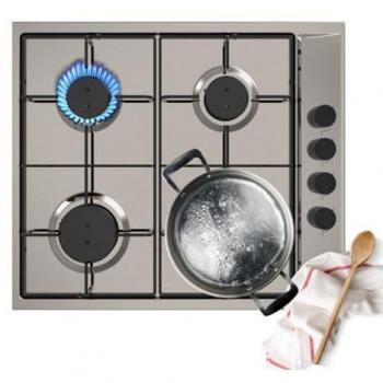 Universal Blue Placa de gas inoxidable 4 fuego