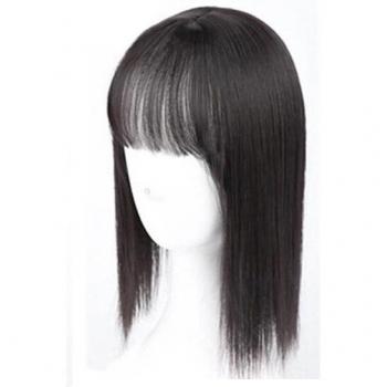 Extensiones de pelo sintético con pinza recta negras y marrones