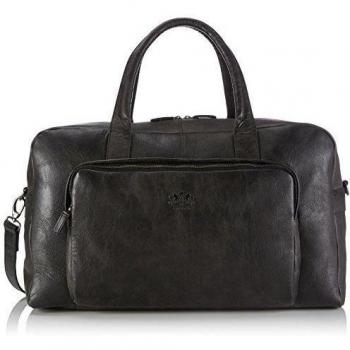 OTTO KERN Weekender - Bolso de mano de cuero Unisex adulto, color negro, talla 52x31x21 cm