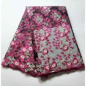 Bridal Lace Fabric African Floral Pattern 120 cm Width 5 Yards