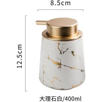 Suministros para baño: dispensador de jabón de cerámica con mármol dorado