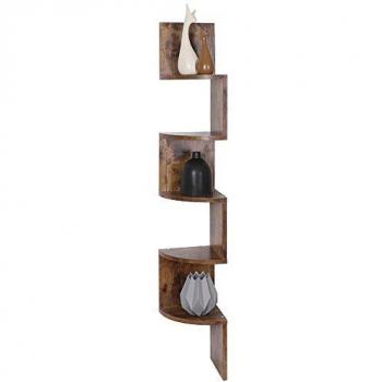 Libreria Scaffale Mensole Parete Angolare Moderna 5 Ripiani Angolo Industriale