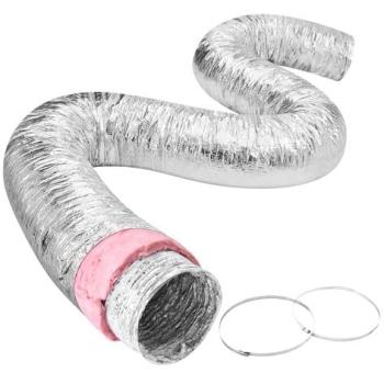 Durable VEVOR 254mm Heat‑Proof Dryer Duct – 7.62m, Triple‑Layer Shield, 2 Clamps Included