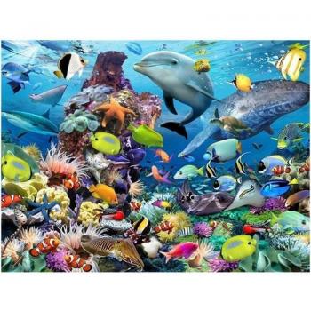 Broderie en point de croix tropicale Océan Émeraude