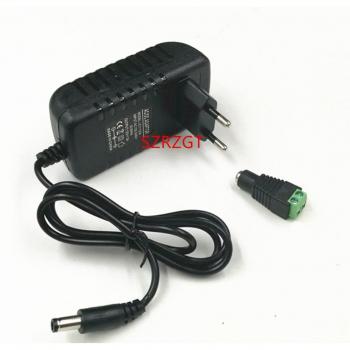 Alimentation LED 24W 12V 2A 5.5x2.1mm avec adaptateur EU US et connecteur femelle