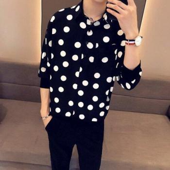 Camisa Holgada de Verano con Dibujo de Lunares