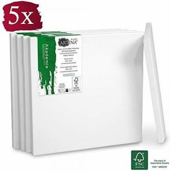 Artina Leinwand Akademie, Mini Keilrahmen 5er Set 15x15cm