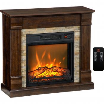 Lareira Elegante HOMCOM 1800W Marrom
